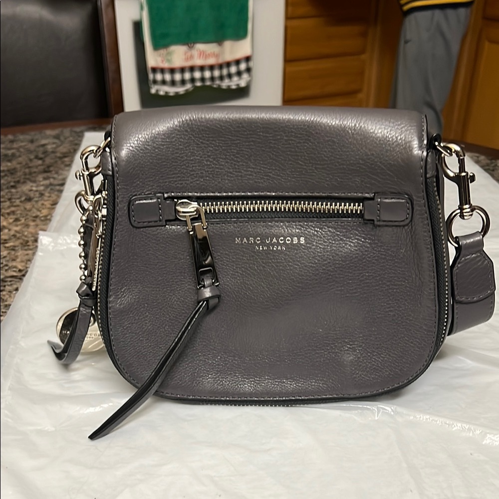 Marc Jacobs Gray Crossbody Bag with Chain Strap